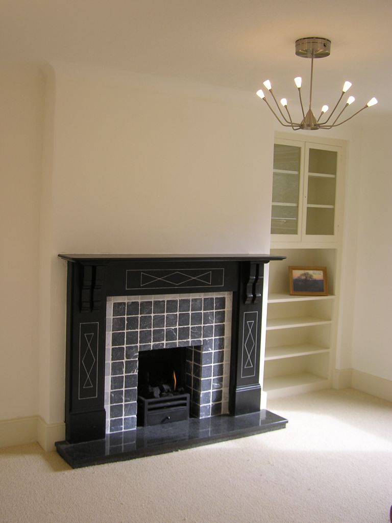 renovated traditional fireplace